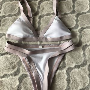 White and Tan Bathing Suit
